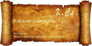 Kubina Csendike névjegykártya